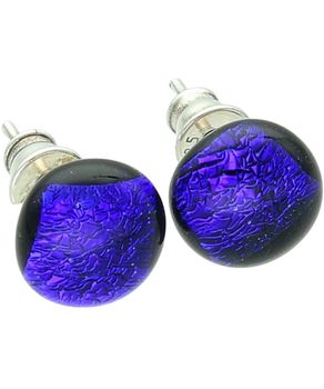 Kolczyki Murano opalizujące Srebro 925 – ręcznie robione szkło weneckie w odcieniu fioletu i niebieskiego.jpg